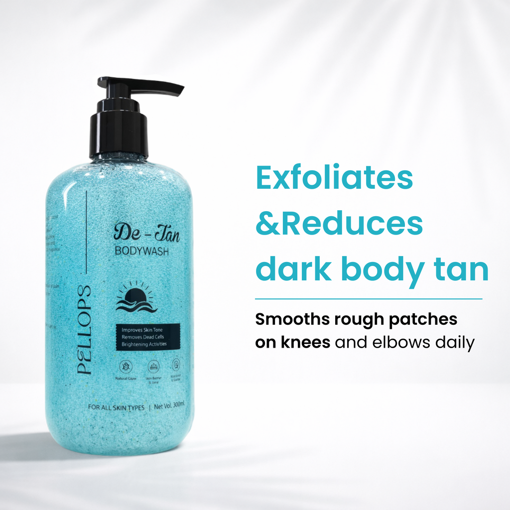 Sun Defense & De-Tan Solutions - Glow Sunscreen SPF 50 & Exfoliating Body Wash