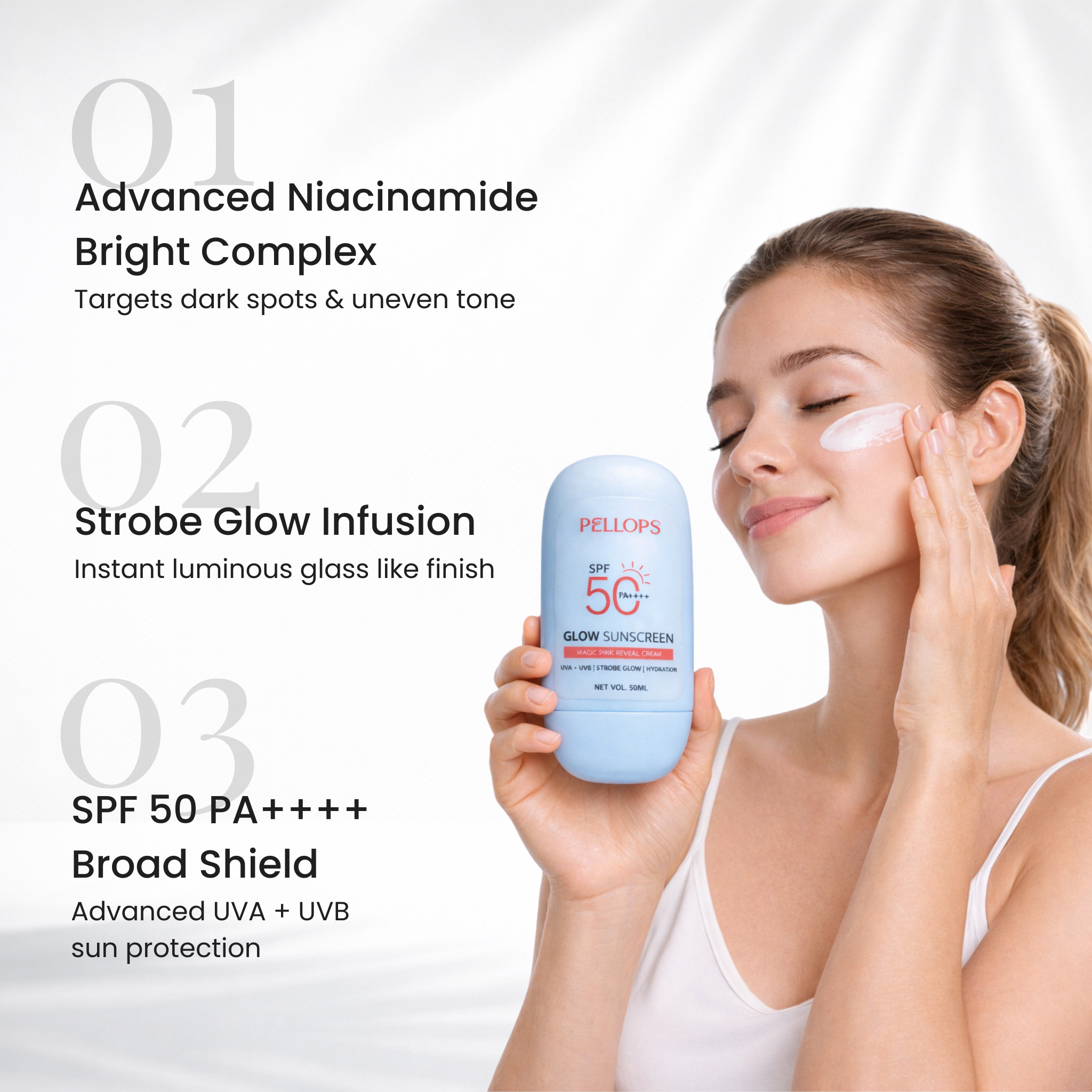 SPF 50 PA++++ Glow Sunscreen with Niacinamide & Magic Pearls