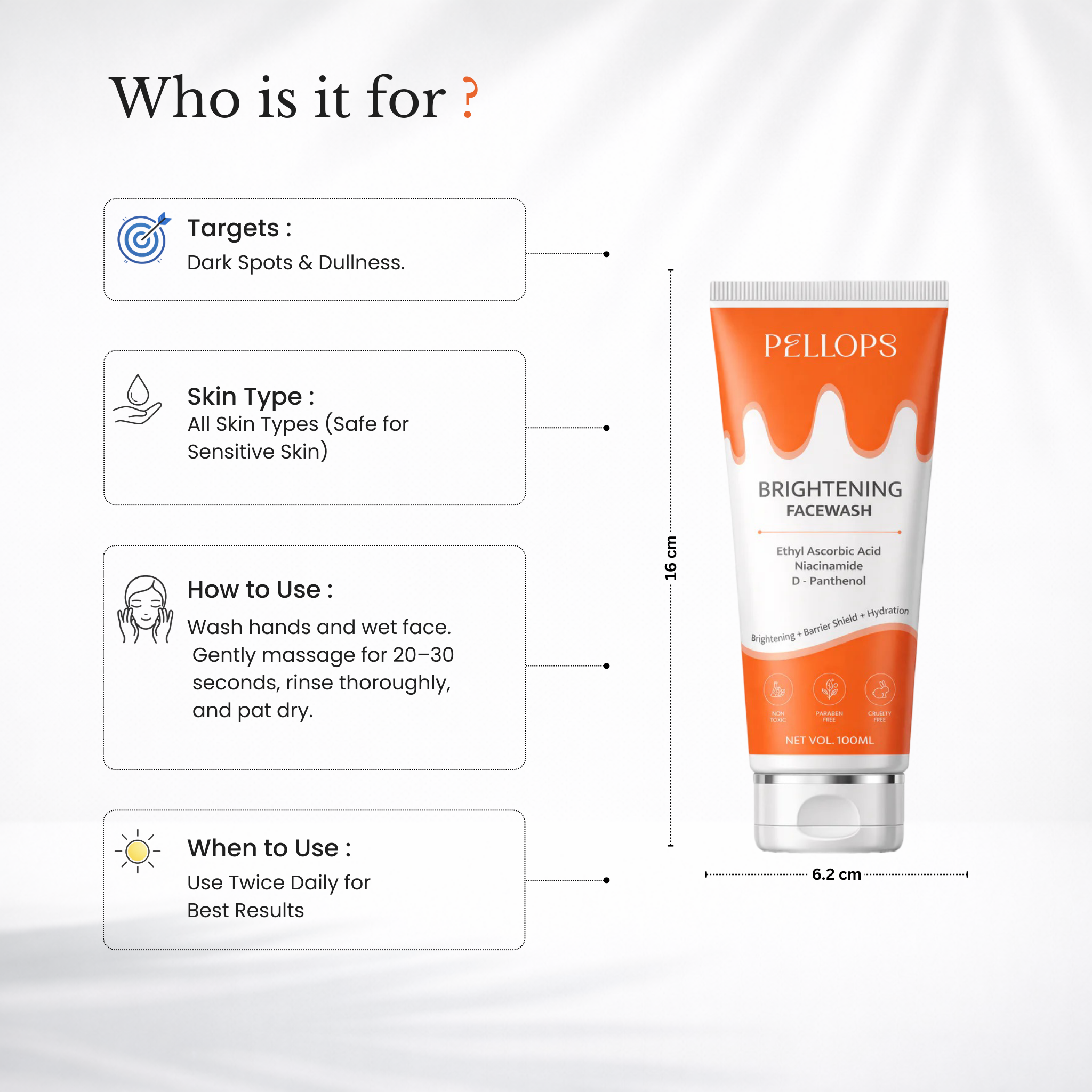 Vitamin C (Ethyl Ascorbic Acid) & Niacinamide Brightening Face Wash