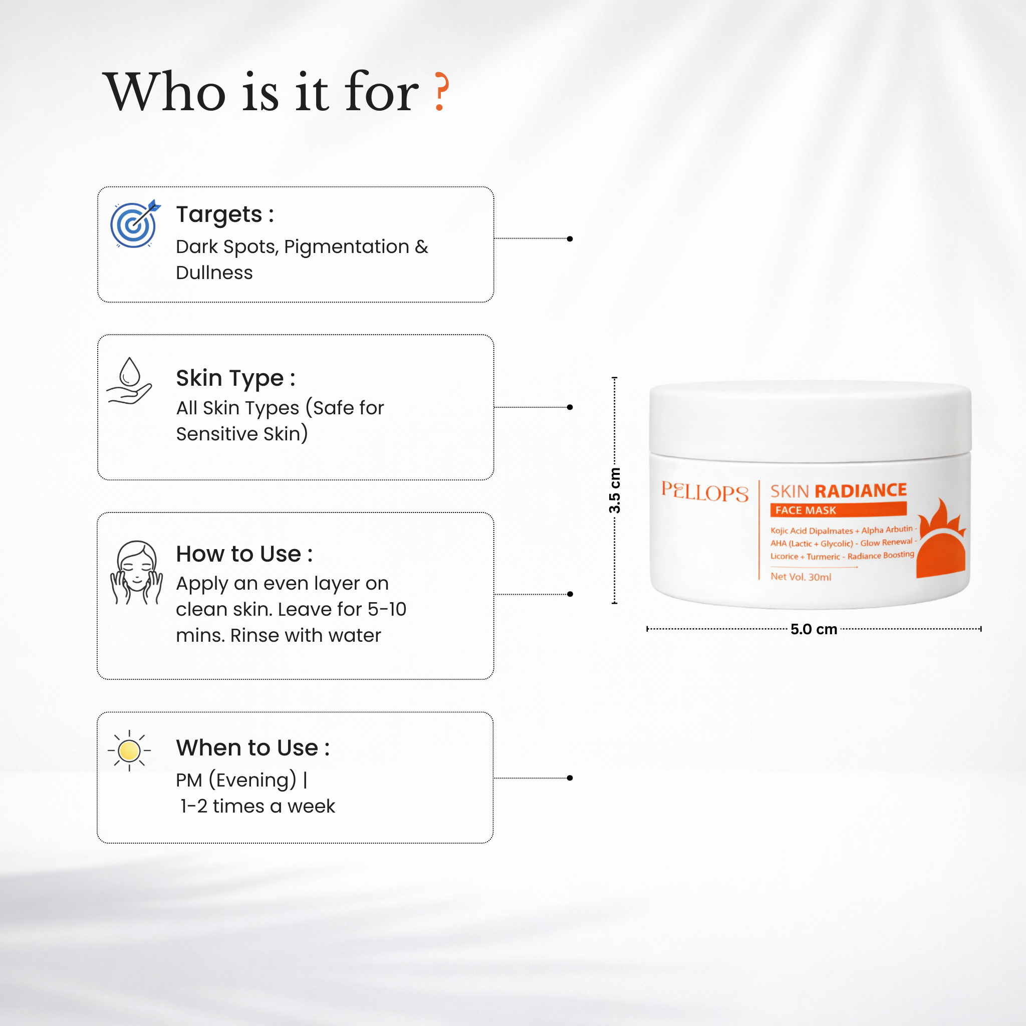 Skin Radiance Mask - Kojic Acid & Turmeric