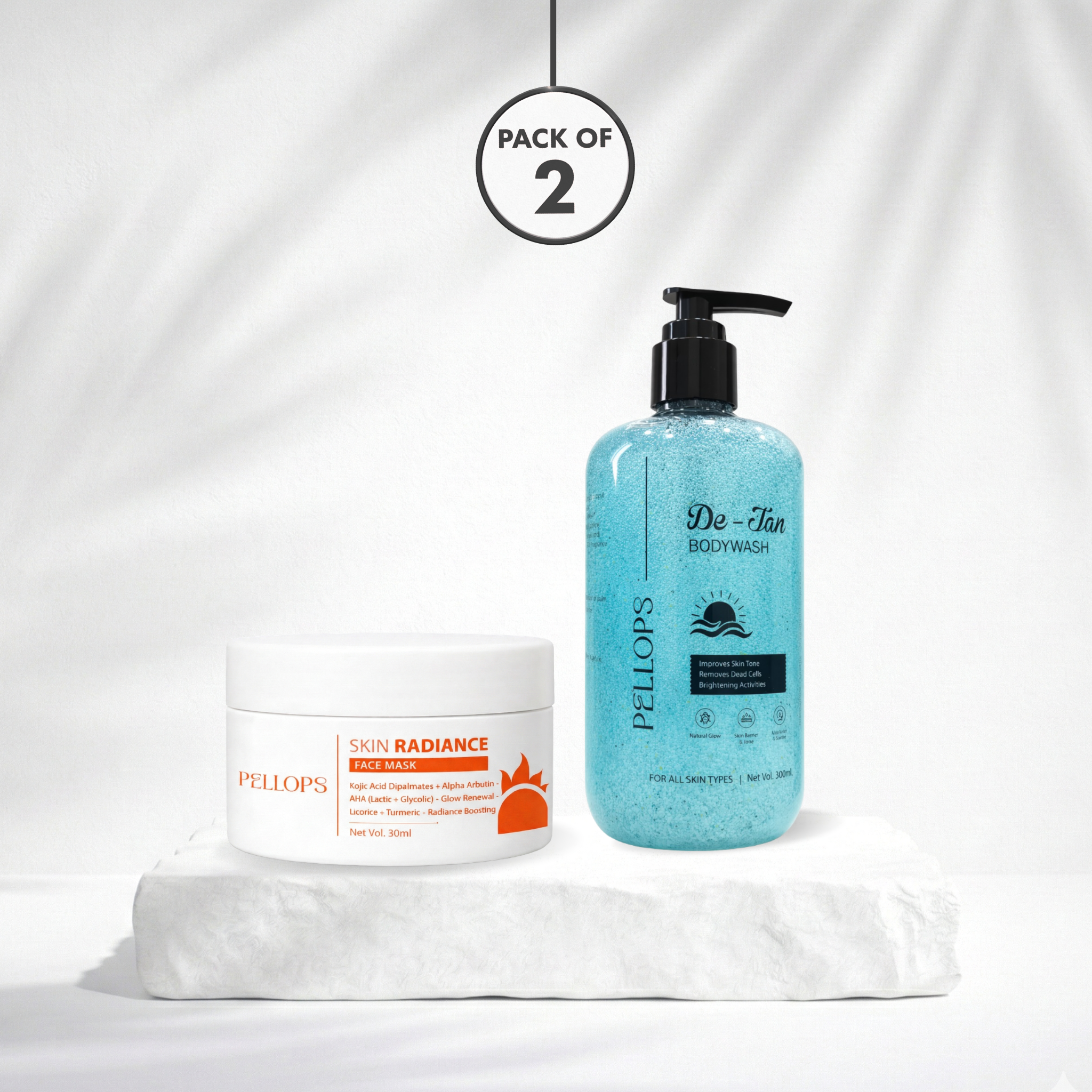 Complete De-Tan Combo - Skin Radiance Face Mask & Exfoliating Body Wash | Glow Duo